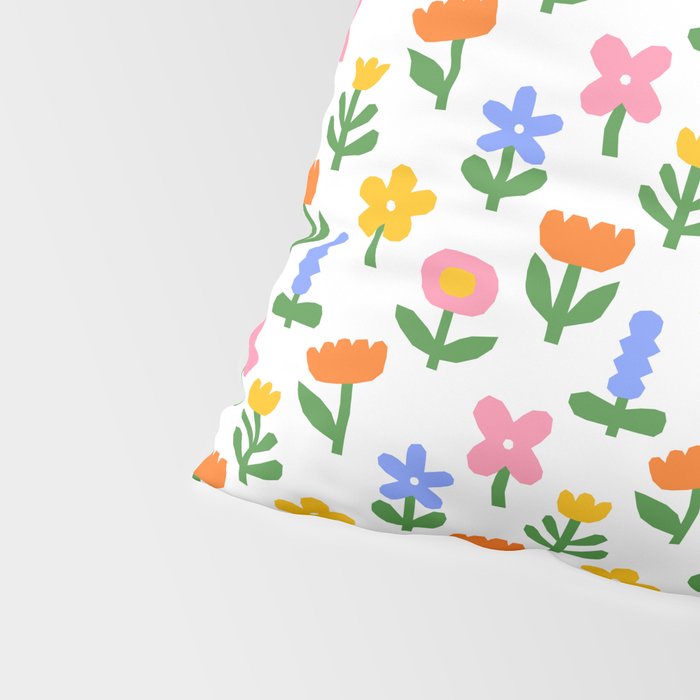 Colorful spring flower art pattern Pillow Sham Gallery Image 4