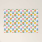 Colorful spring flower art pattern Welcome Mat Gallery Image 1