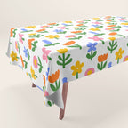 Colorful spring flower art pattern Tablecloth Gallery Image 1
