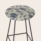 Alien Abduction Toile De Jouy Pattern in Blue Stool Gallery Image 2