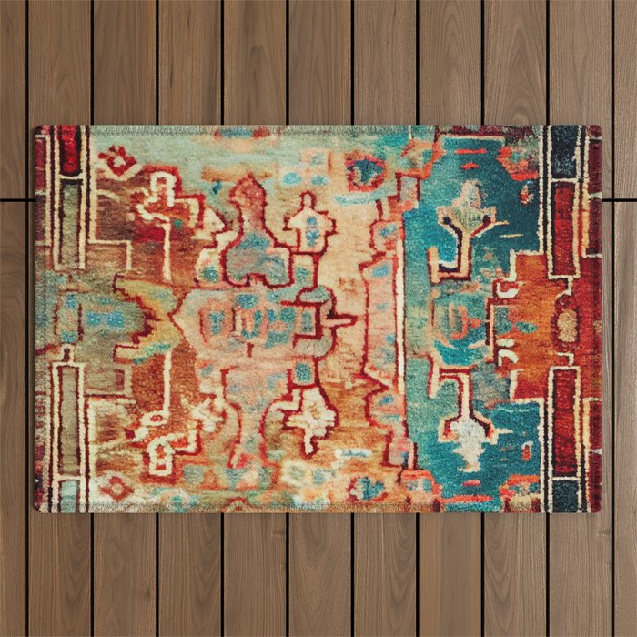 Eclectic Vintage Bohemian Aesthetic Outdoor Rug Gallery Image 1