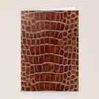 Crocodile Leather Pattern in Deep Brown Stationery Card Gallery Image 2