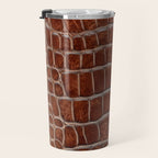 Crocodile Leather Pattern in Deep Brown Travel Mug Gallery Image 3