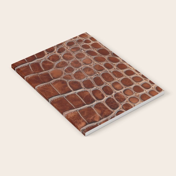 Crocodile Leather Pattern in Deep Brown Notebook Gallery Image 1
