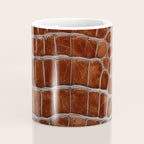 Crocodile Leather Pattern in Deep Brown Coffee Mug Gallery Image 4