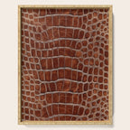 Crocodile Leather Pattern in Deep Brown Serving Tray Gallery Image 1
