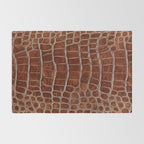 Crocodile Leather Pattern in Deep Brown Rug Gallery Image 2
