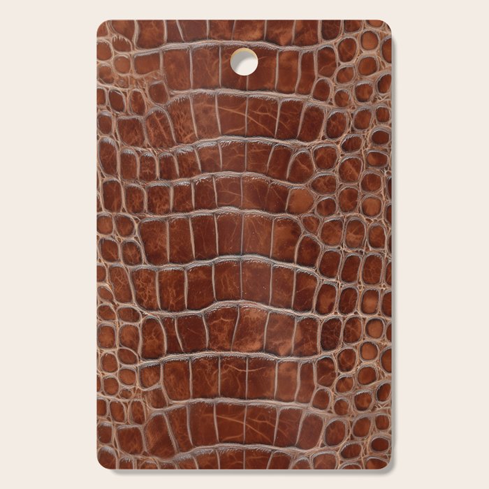 Crocodile Leather Pattern in Deep Brown Cutting Board Gallery Image 1