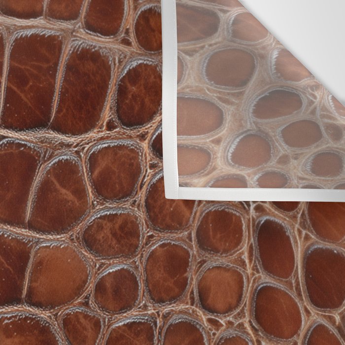 Crocodile Leather Pattern in Deep Brown Wall Tapestry Gallery Image 3