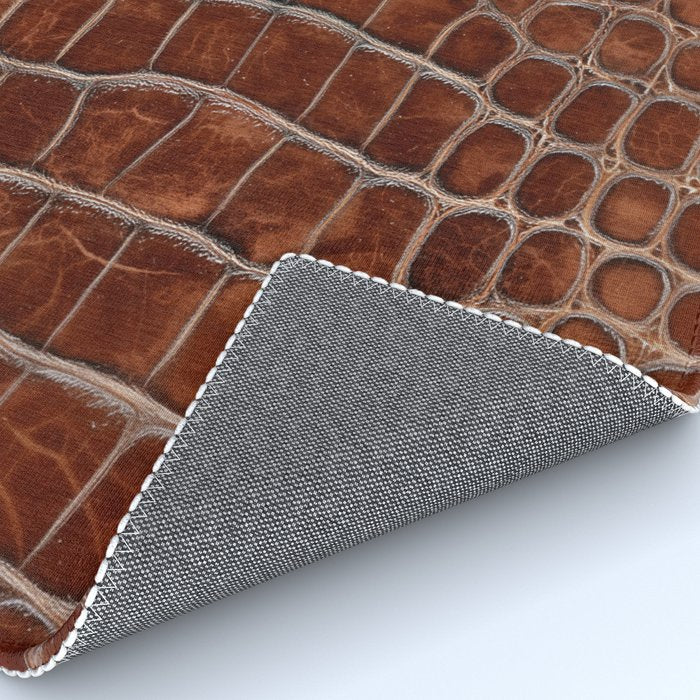 Crocodile Leather Pattern in Deep Brown Rug Gallery Image 4