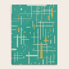 Mid-Century Modern Kinetikos Pattern in Teal Blue Green, Mustard Gold, and Celadon Notebook Gallery Image 4