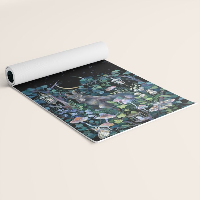 Black Goat Moon Garden Yoga Mat Gallery Image 2