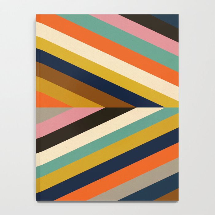 Mid Century Geometric Pattern Technicolor Diamond  Notebook Gallery Image 4