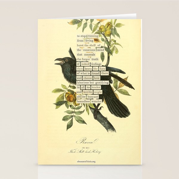 Bird Divinations: Raven (about: almanacofbirds.org) Stationery Card Gallery Image 2