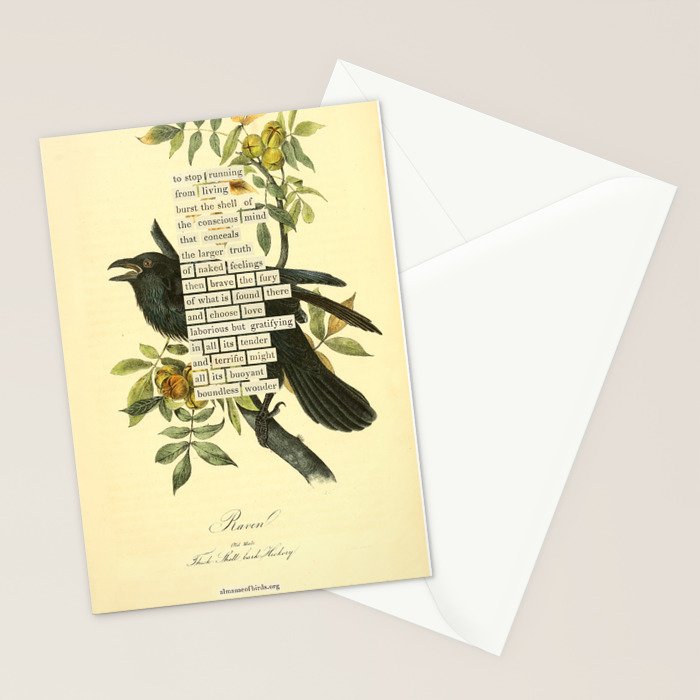 Bird Divinations: Raven (about: almanacofbirds.org) Stationery Card Gallery Image 2