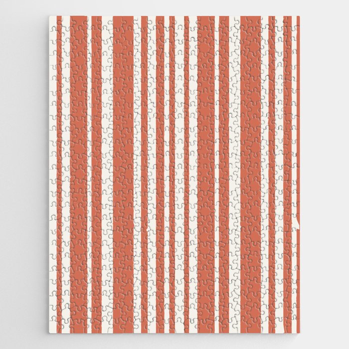 Classic Stripes XLVII - Brick Red Jigsaw Puzzle Gallery Image 1