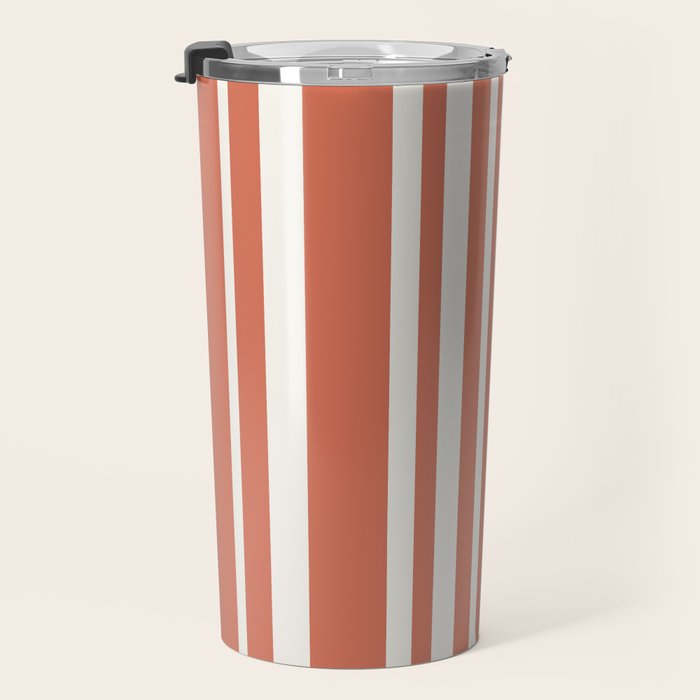 Classic Stripes XLVII - Brick Red Travel Mug Gallery Image 3