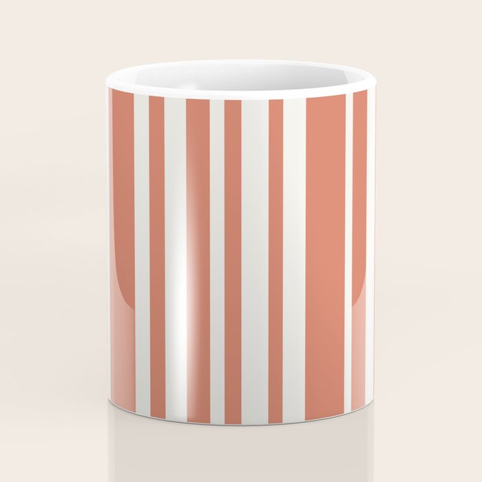 Classic Stripes XLVII - Brick Red Coffee Mug Gallery Image 4