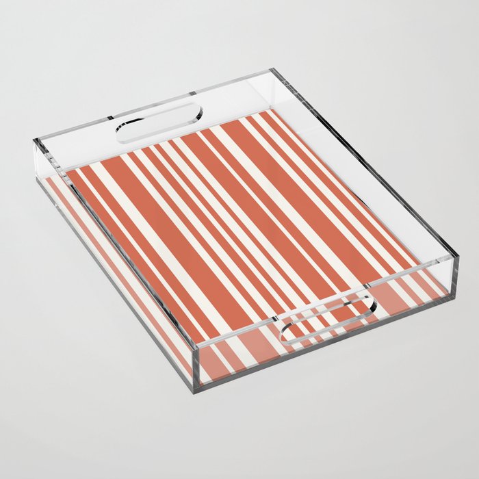 Classic Stripes XLVII - Brick Red Acrylic Tray Gallery Image 1