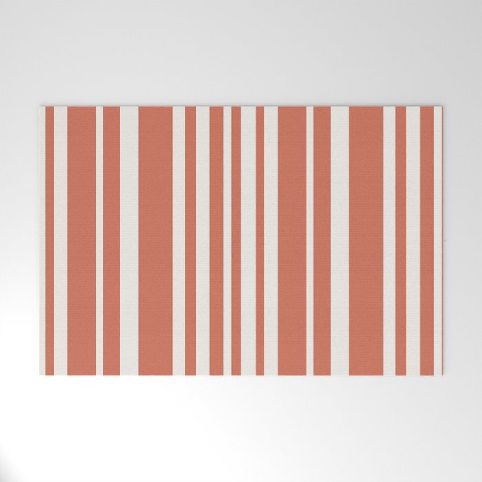 Classic Stripes XLVII - Brick Red Welcome Mat Gallery Image 1