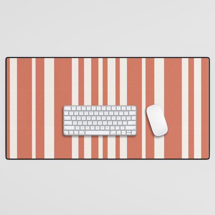 Classic Stripes XLVII - Brick Red Desk Mat Gallery Image 1