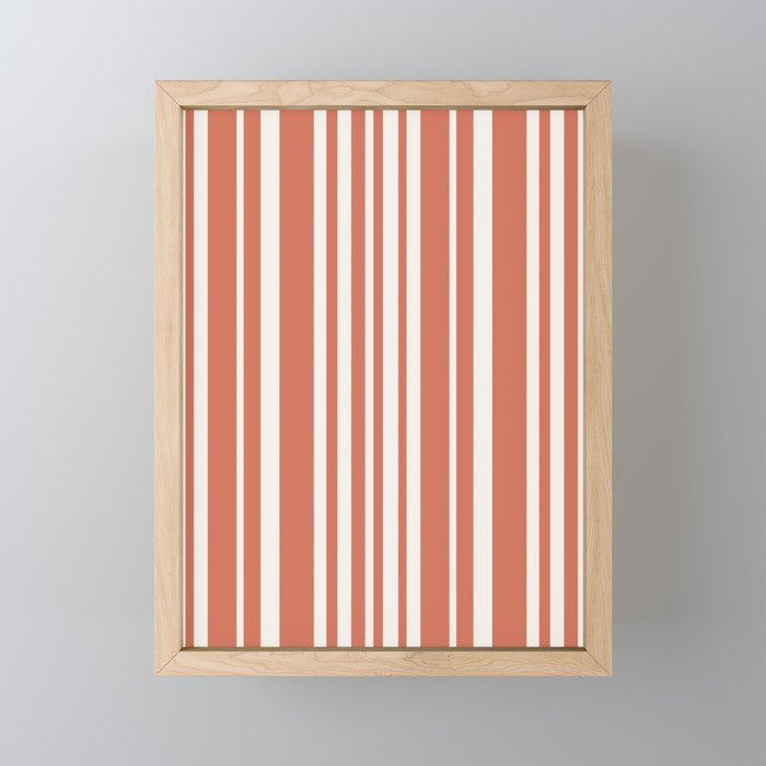 Classic Stripes XLVII - Brick Red Mini Art Print Gallery Image 1