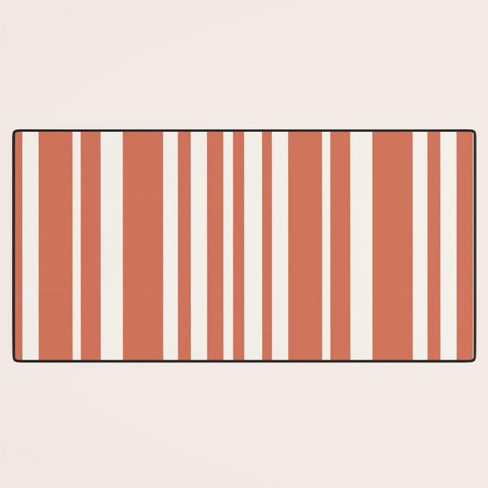 Classic Stripes XLVII - Brick Red Desk Mat Gallery Image 3