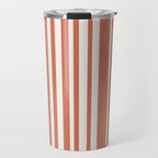 Classic Stripes XLVII - Brick Red Travel Mug Gallery Image 1