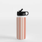 Classic Stripes XLVII - Brick Red Water Bottle Gallery Image 1