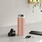 Classic Stripes XLVII - Brick Red Water Bottle Gallery Image 4