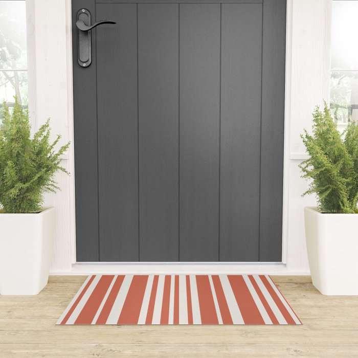 Classic Stripes XLVII - Brick Red Welcome Mat Gallery Image 3