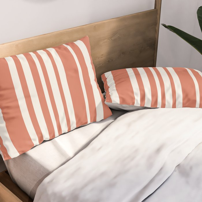 Classic Stripes XLVII - Brick Red Pillow Sham Gallery Image 2
