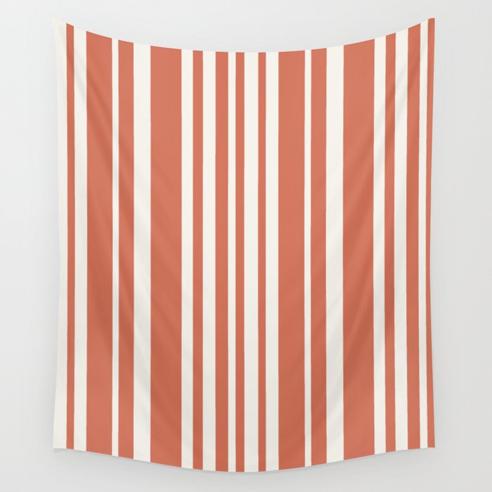 Classic Stripes XLVII - Brick Red Wall Tapestry Gallery Image 1