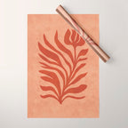 Maximalist wildflower in clay orange Wrapping Paper Gallery Image 1