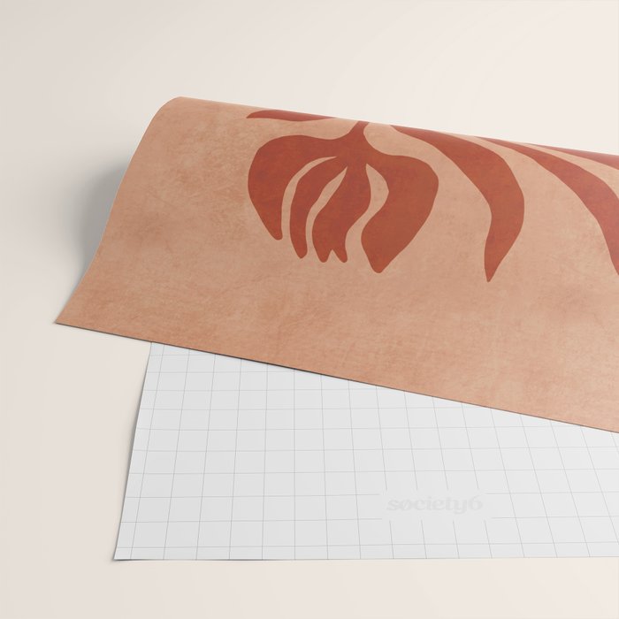 Maximalist wildflower in clay orange Wrapping Paper Gallery Image 2
