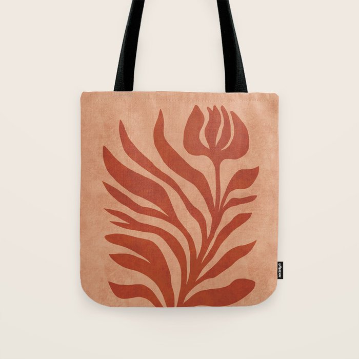 Maximalist wildflower in clay orange Tote Bag Gallery Image 1