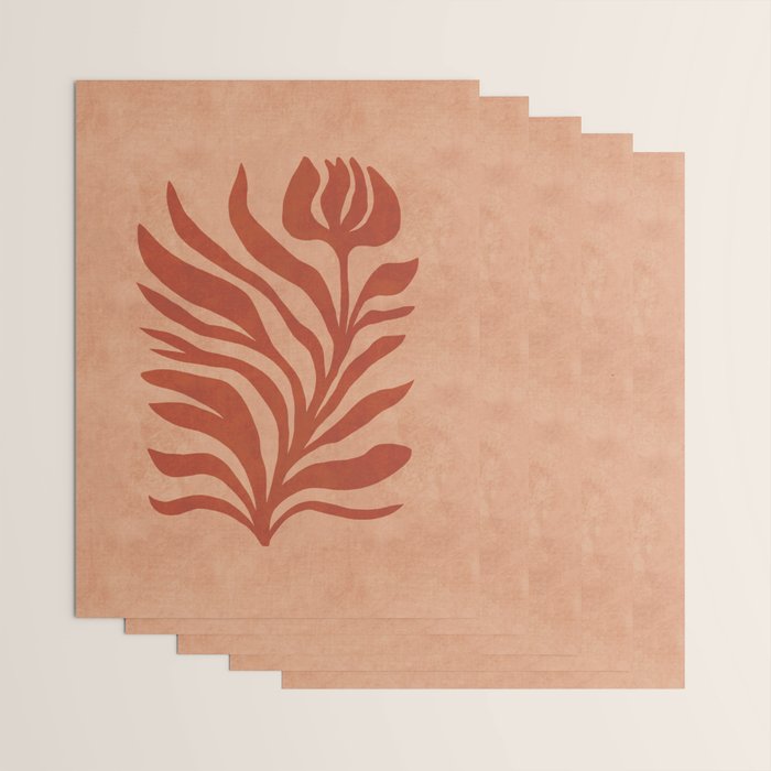 Maximalist wildflower in clay orange Wrapping Paper Gallery Image 3