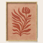 Maximalist wildflower in clay orange Serving Tray Gallery Image 1