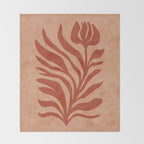 Maximalist wildflower in clay orange Throw Blanket Gallery Image 2