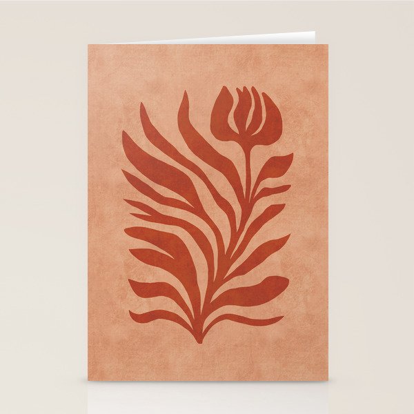 Maximalist wildflower in clay orange Stationery Card Gallery Image 2