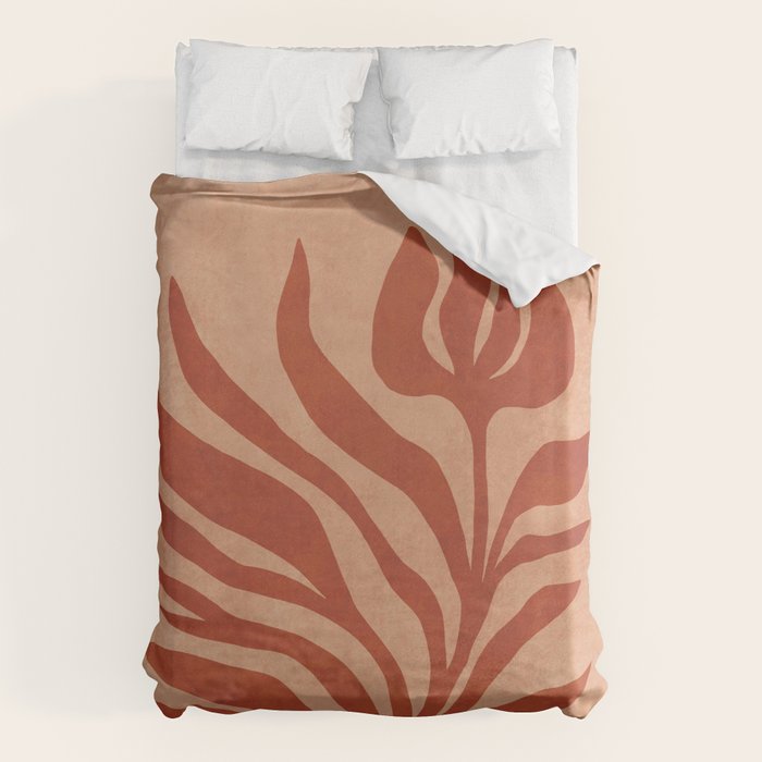 Maximalist wildflower in clay orange Duvet Cover Gallery Image 6