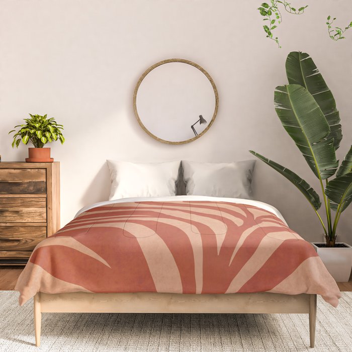 Maximalist wildflower in clay orange Comforter Gallery Image 3