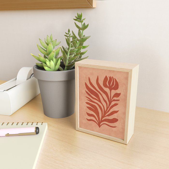 Maximalist wildflower in clay orange Mini Art Print Gallery Image 2