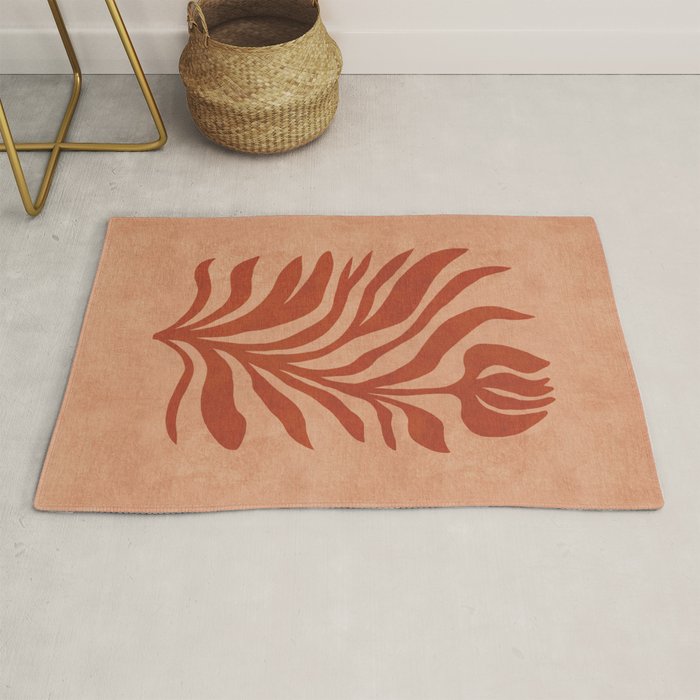 Maximalist wildflower in clay orange Rug Gallery Image 1