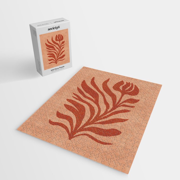Maximalist wildflower in clay orange Jigsaw Puzzle Gallery Image 2
