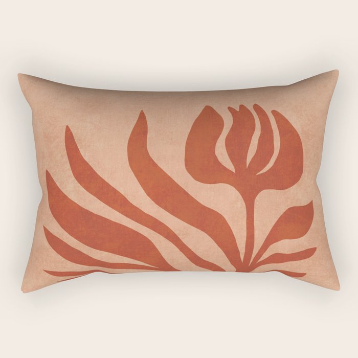 Maximalist wildflower in clay orange Rectangular Pillow Gallery Image 1