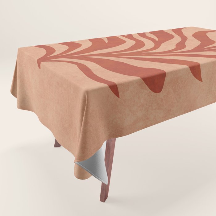 Maximalist wildflower in clay orange Tablecloth Gallery Image 1