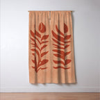 Maximalist wildflower in clay orange Window Curtain Gallery Image 3