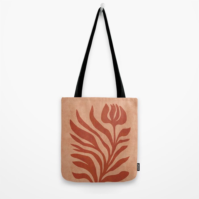 Maximalist wildflower in clay orange Tote Bag Gallery Image 2