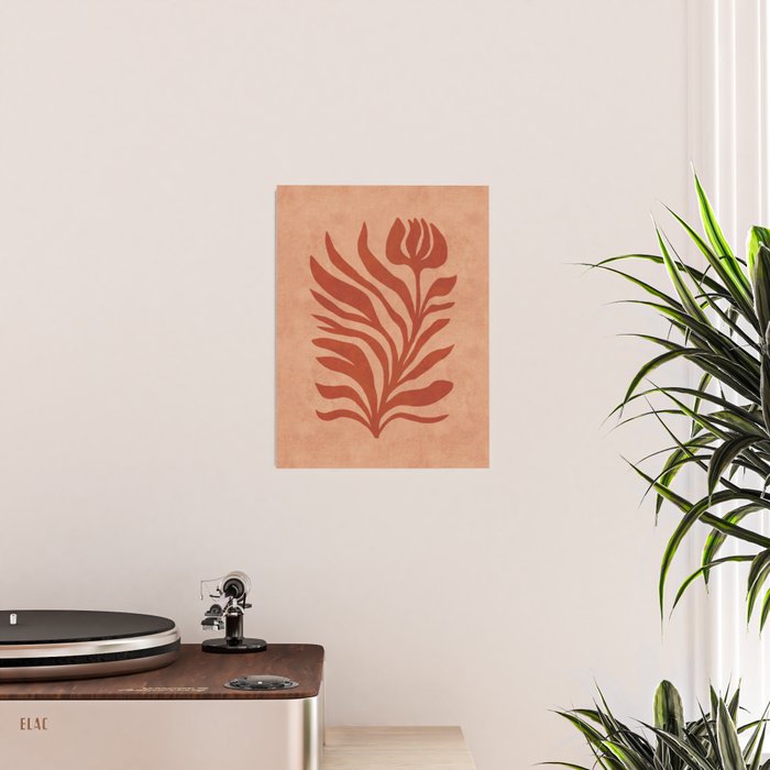Maximalist wildflower in clay orange Poster Gallery Image 2